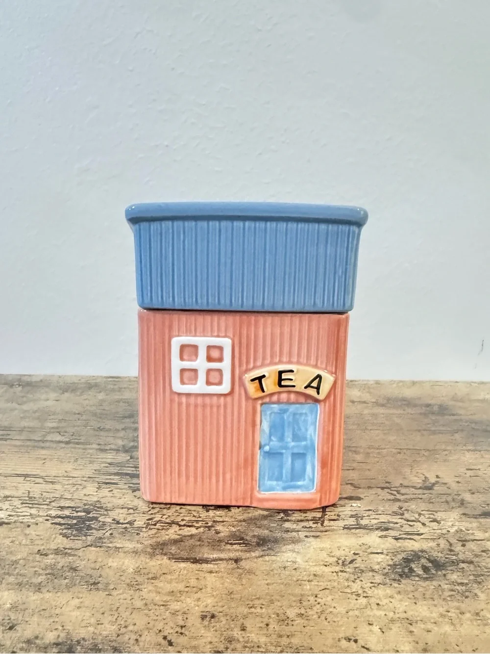 Cottage House Canister Set | Sugar & Tea | Pink & Blue